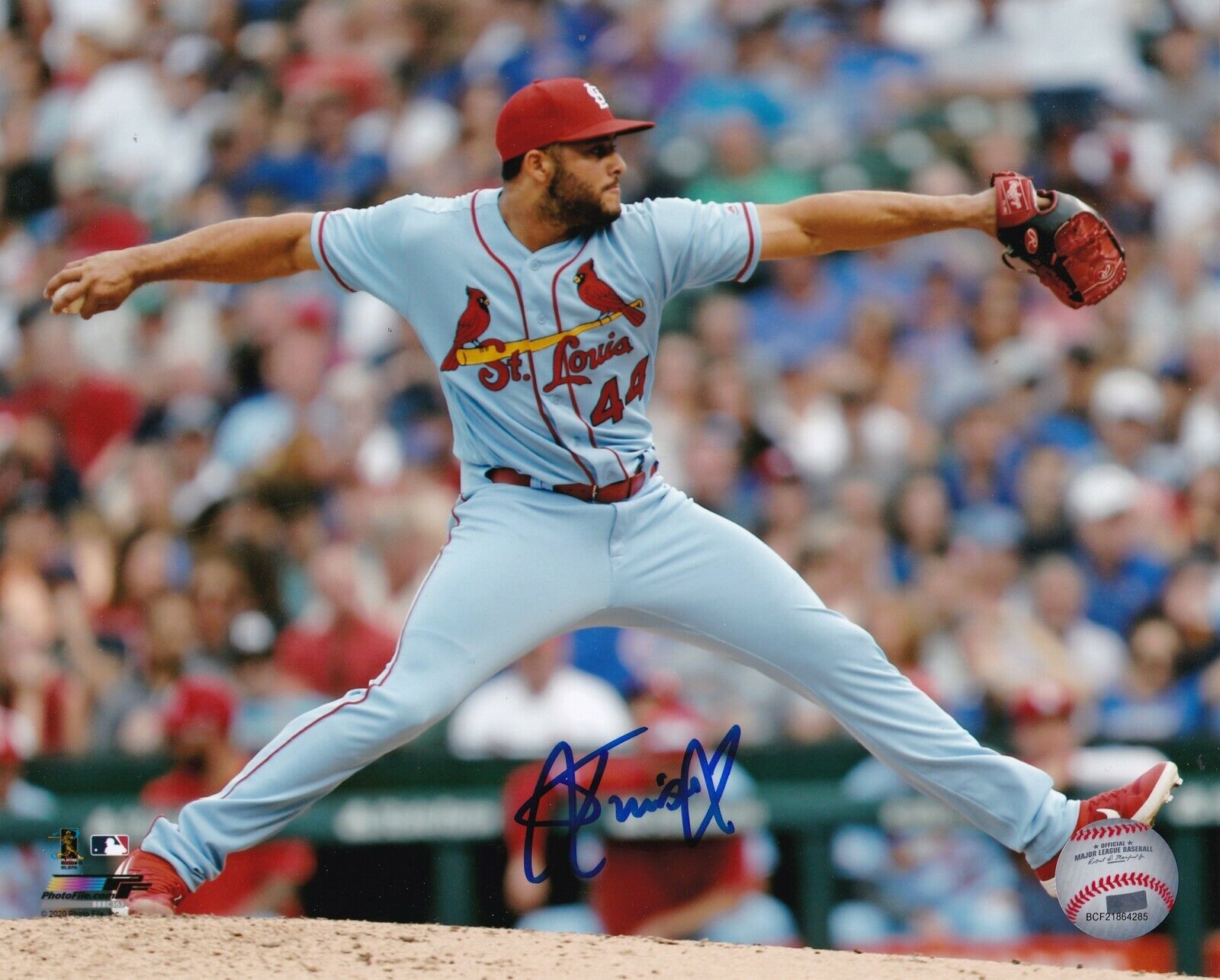 JUNIOR FERNANDEZ ST. LOUIS CARDINALS ACTION SIGNED 8x10