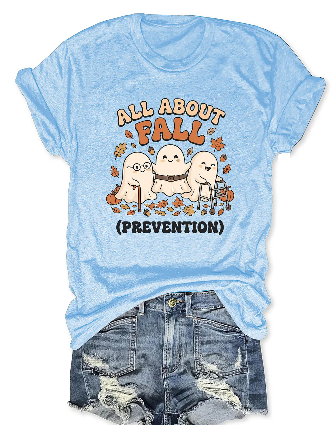 Ghost All About Fall Prevention Halloween T-shirt