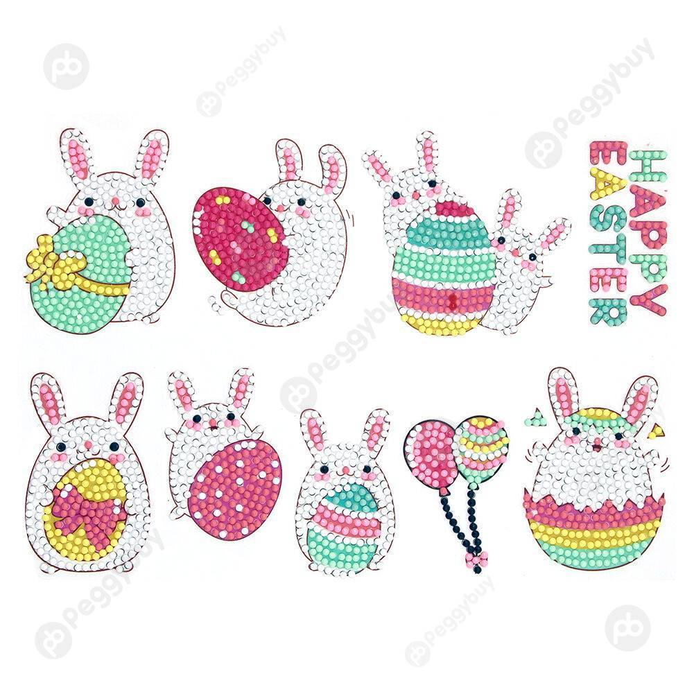 

8pcs Cartoon Rabbit-DIY Creative Diamond Sticker, 501 Original