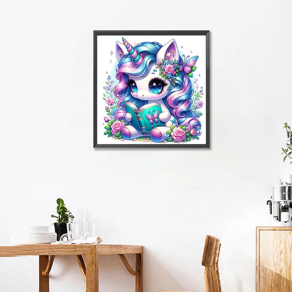 Diamond Painting - Full Square Drill - Read Unicorn(Canvas|35*35cm)
