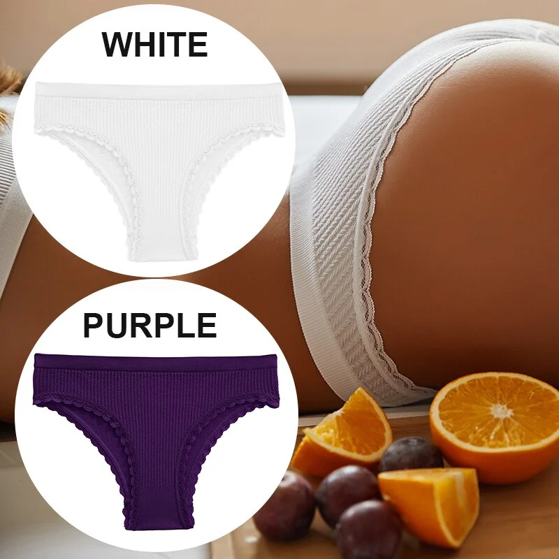 FINETOO 2PCS/Set Women Lace Seamless Sexy Panties 6 Solid Color Brazilian Panty Girl Briefs Lingerie Underpant M-2XL Underwear