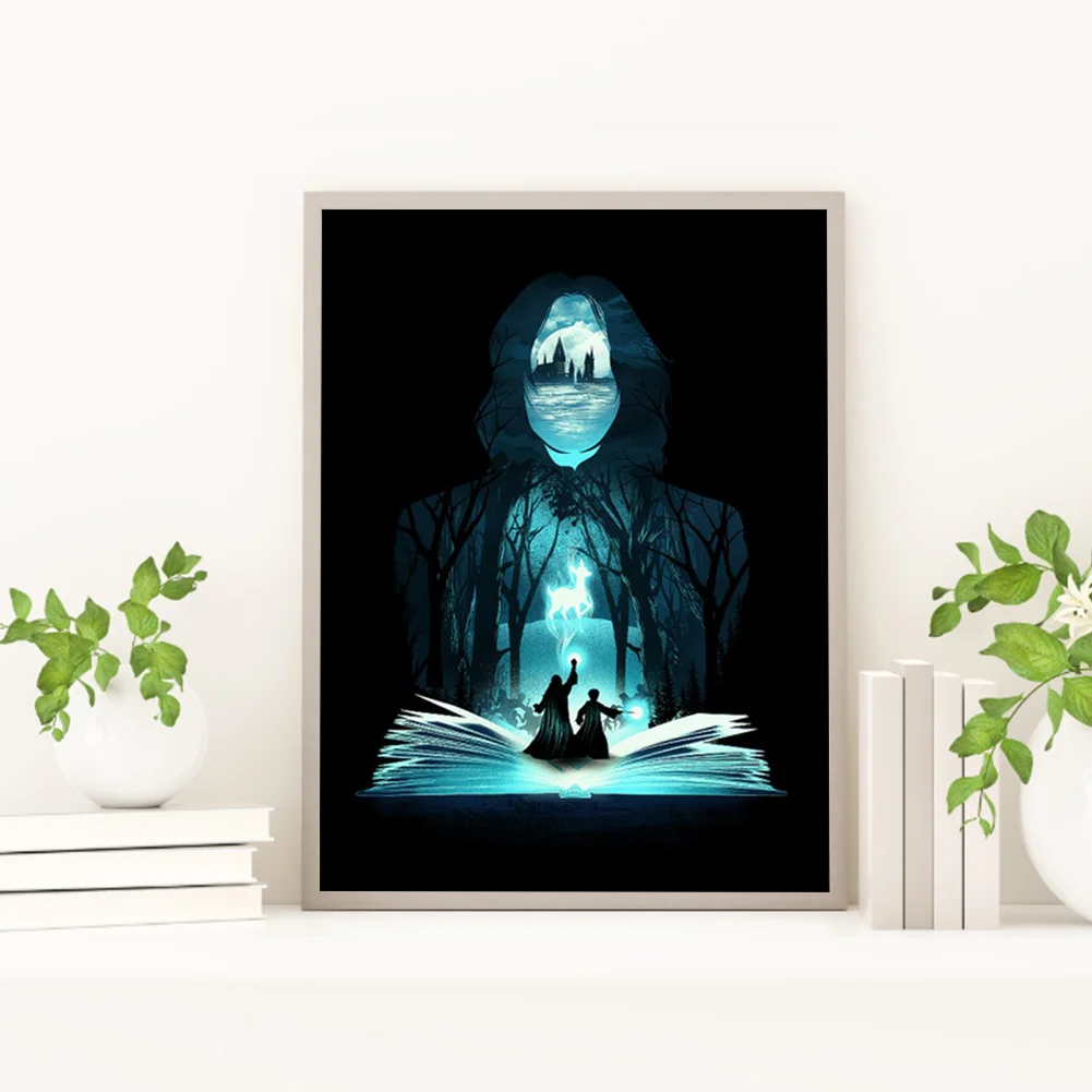 Diamond Painting - Full Round Drill - Harry Potter Silhouette(30*40cm)