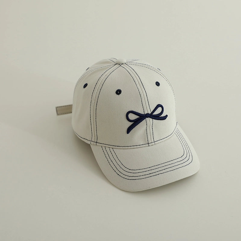 Children’s Hat Spring And Autumn Korean Embroidered Bow Baseball Cap Sunshade Sun Protection Cap Sports Trendy Cap For Boys And Girls
