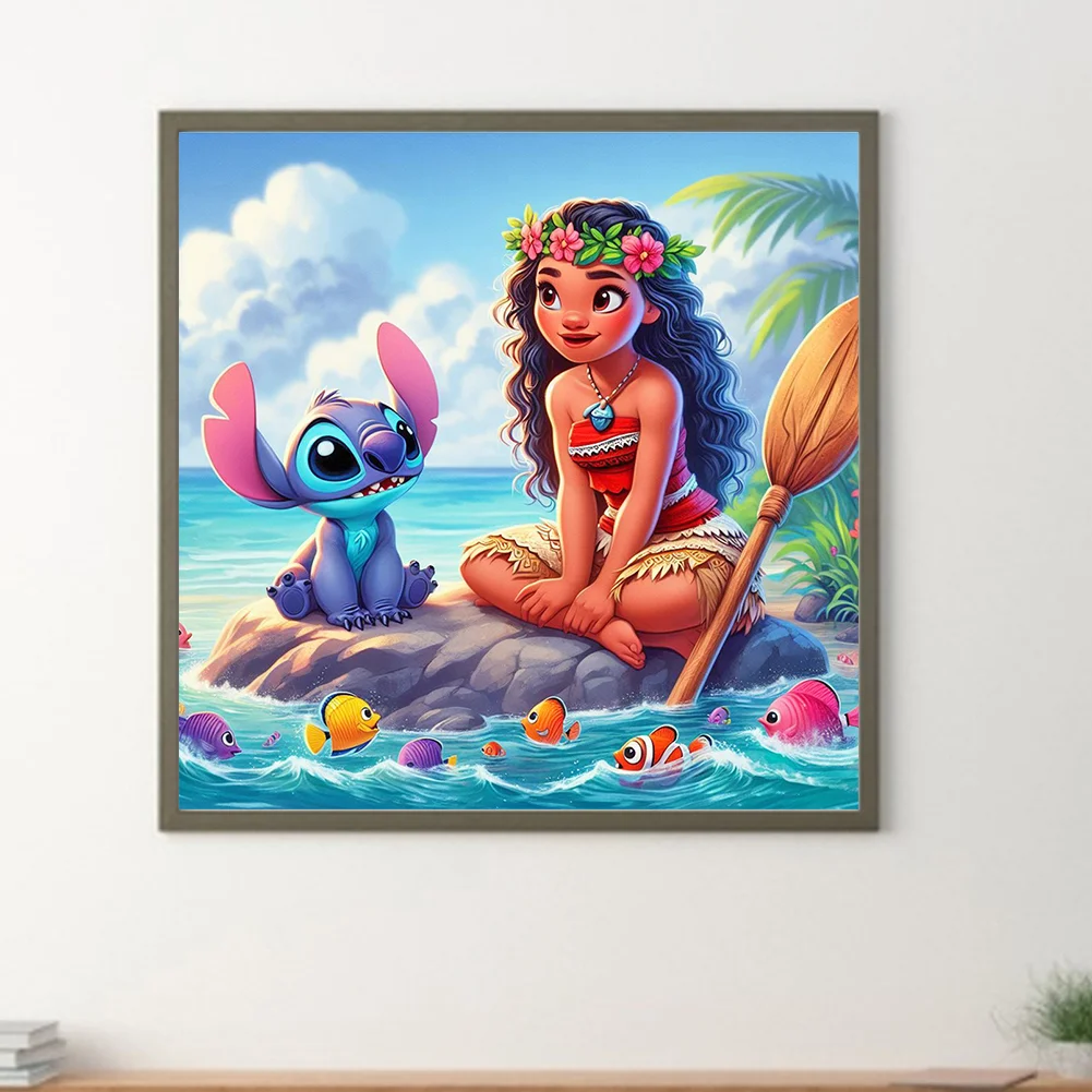 Diamond Painting - Full Round Drill - Princess Moana Stitch(Canvas|40*40cm)
