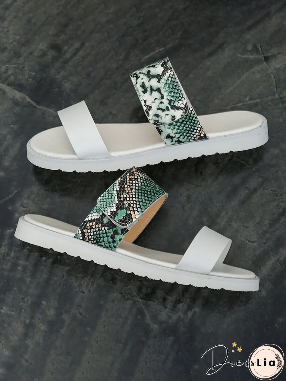Leopard Print Snake Print Zebra Print Cow Print Strap Casual Slippers