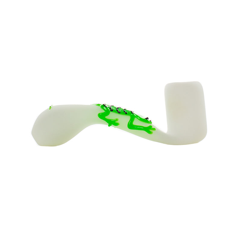 6" Sherlock gecko glass hand pipe with glow