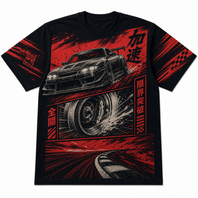 Motorsport Night Drift Cotton T-Shirt