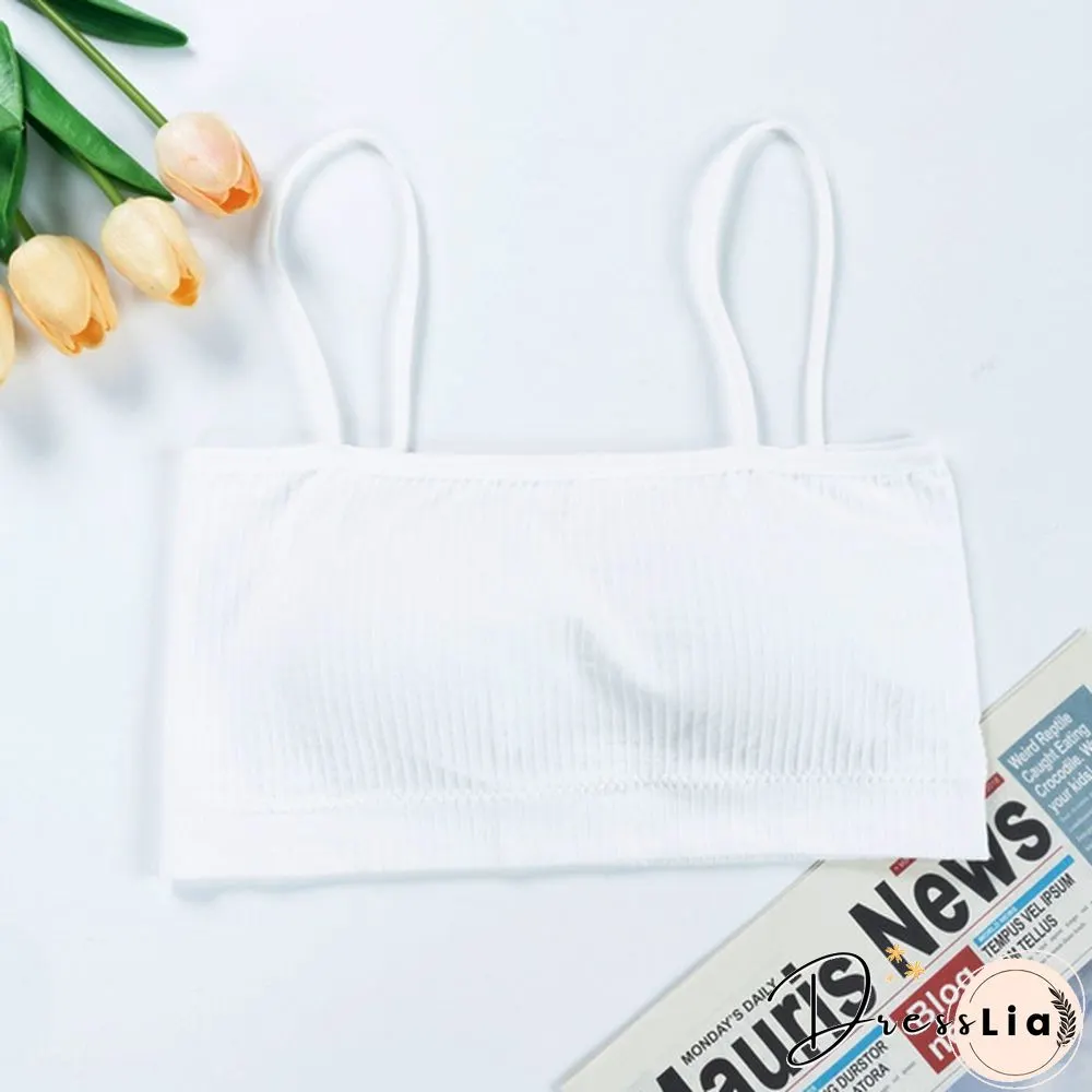 Fashion Womens Sleeveless Striped Bra Padded Tank Tops Spaghetti strap bralette crop top