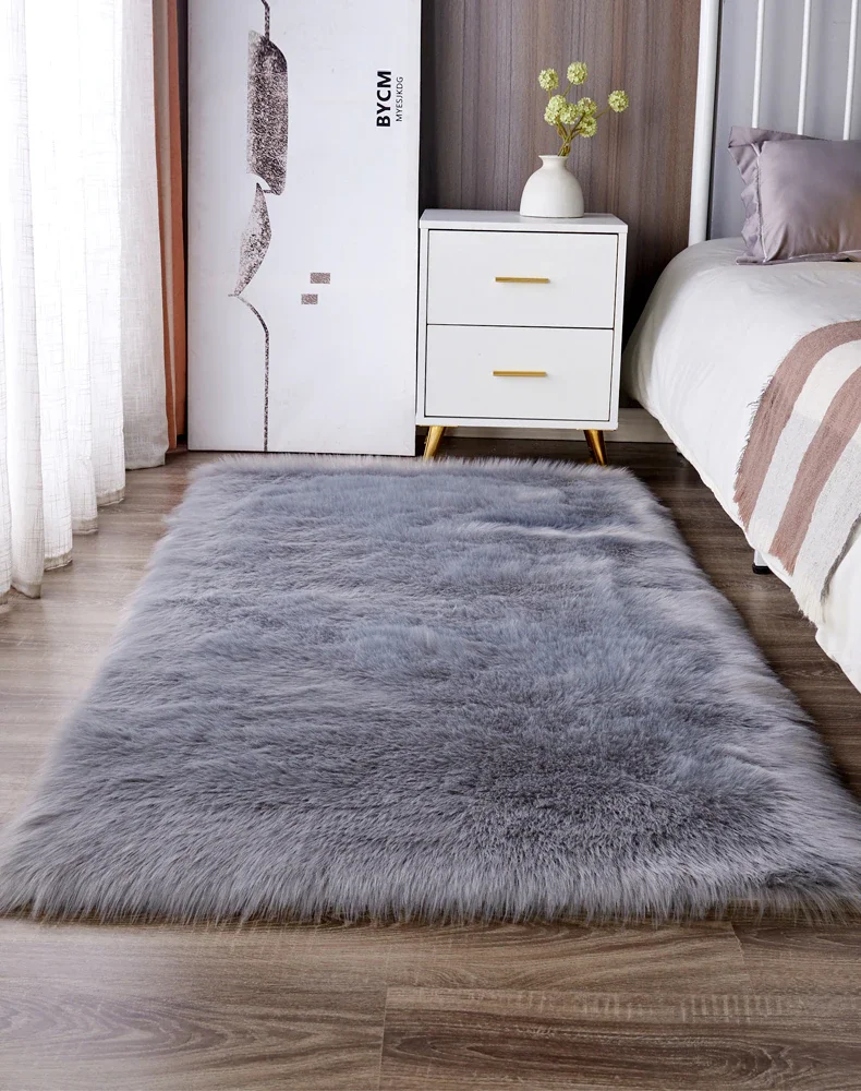 Athvotar Fur Sheepskin Rugs Carpet For Bedroom Living Room Artificial Carpet Fluffy Seat Pad Sofa Chair Cushion Washable Faux Mat