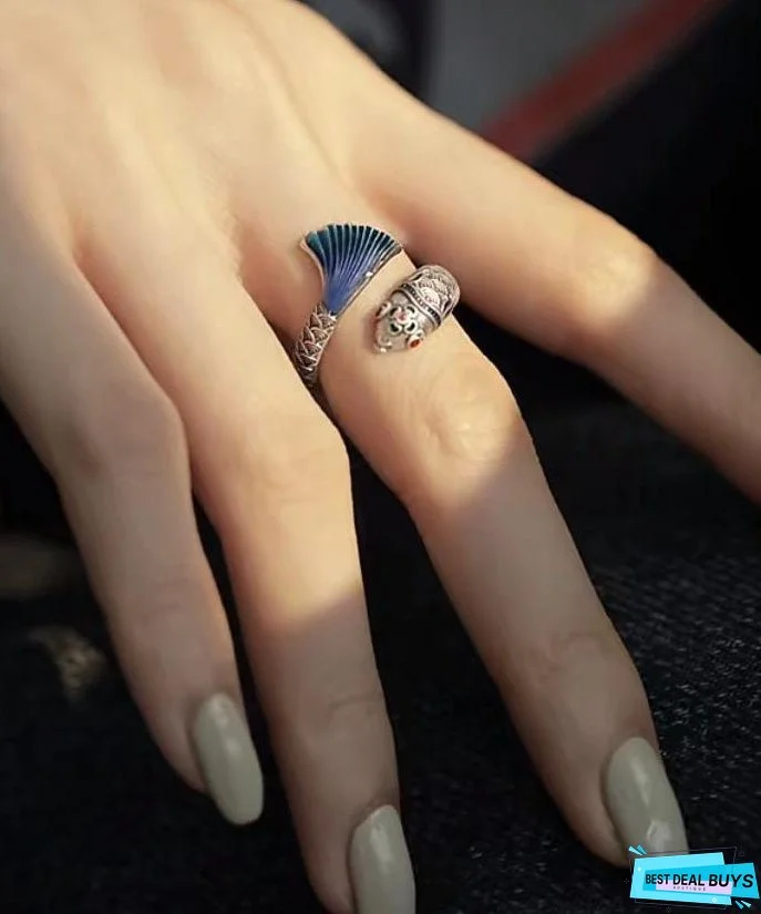 Women Blue Sterling Silver Enamel Rings