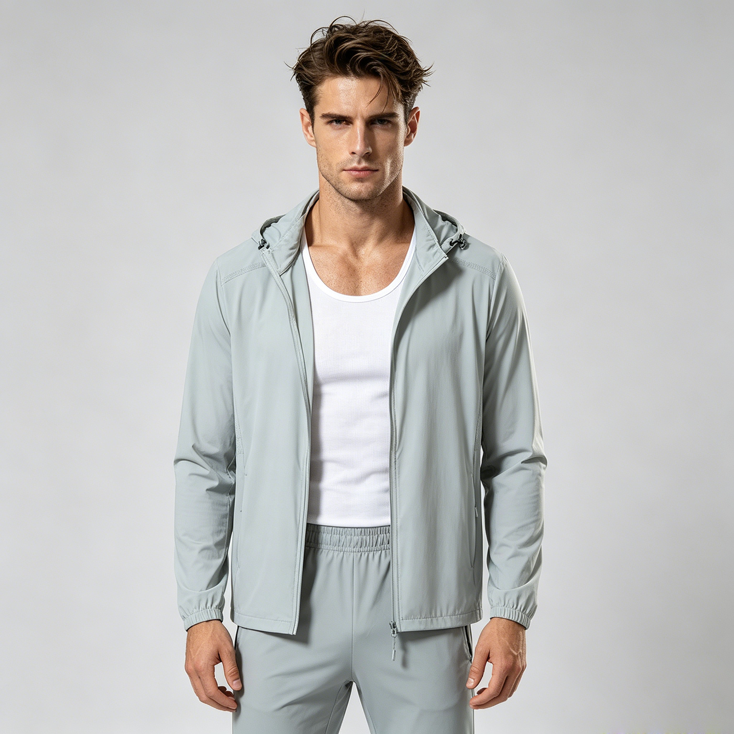 Silk Jacket Sun Protection Ultra-Lightweight Zip-Up for Men REAL SILK LIFE