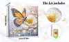 Framed Diamond Painting - Special Shaped - Butterfly and White Flower (25x25cm)