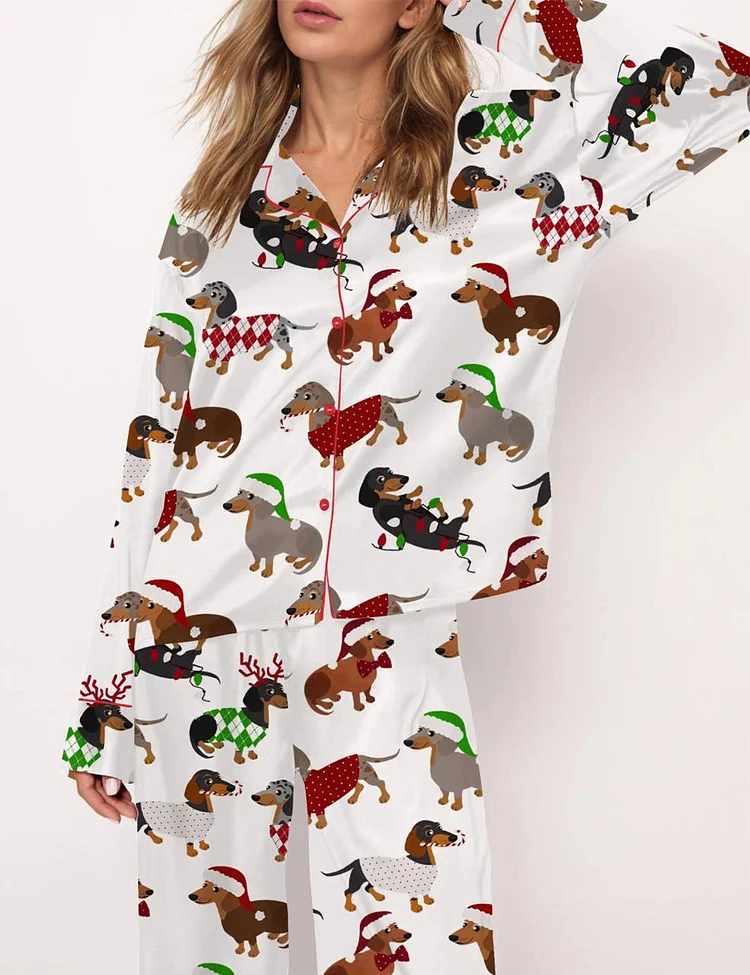 Women's Christmas Dachshund Pajama Set