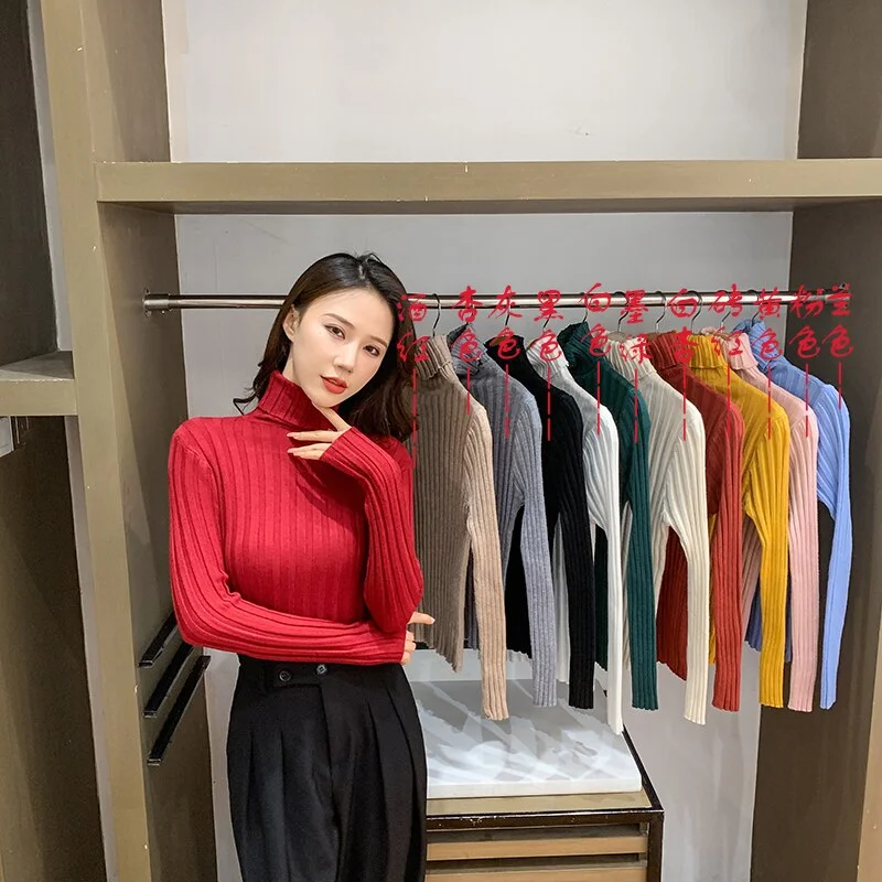 Christmas Gift AOSSVIAO Women Sweater Turtleneck Pullovers Autumn Winter Sweaters New 2023 long sleeve Thick Warm Soft Female Sweater