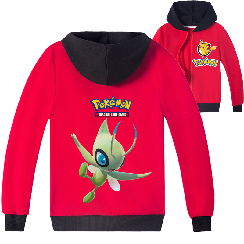 Mayoulove Pokémon Zipper Jacket - Cute Pikachu Design for Kids - Soft and Comfortable Material - Suitable for Boys and Girls Aged 4-12 - Perfect for Casual Wear and Outdoors-Mayoulove