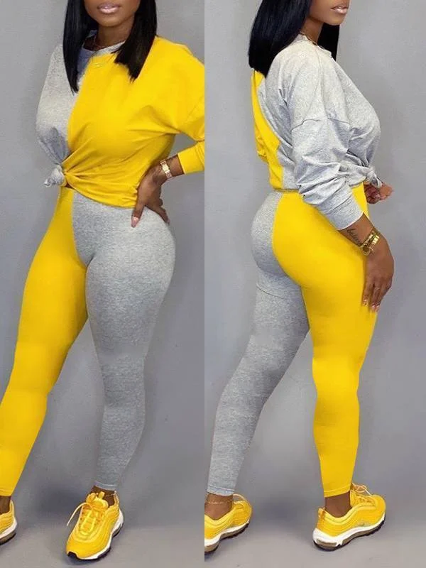 Two-Tone Sweatshirt & Pants Set