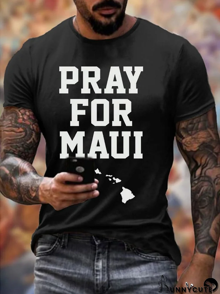 Men's Pray For Maui Print T-Shirt