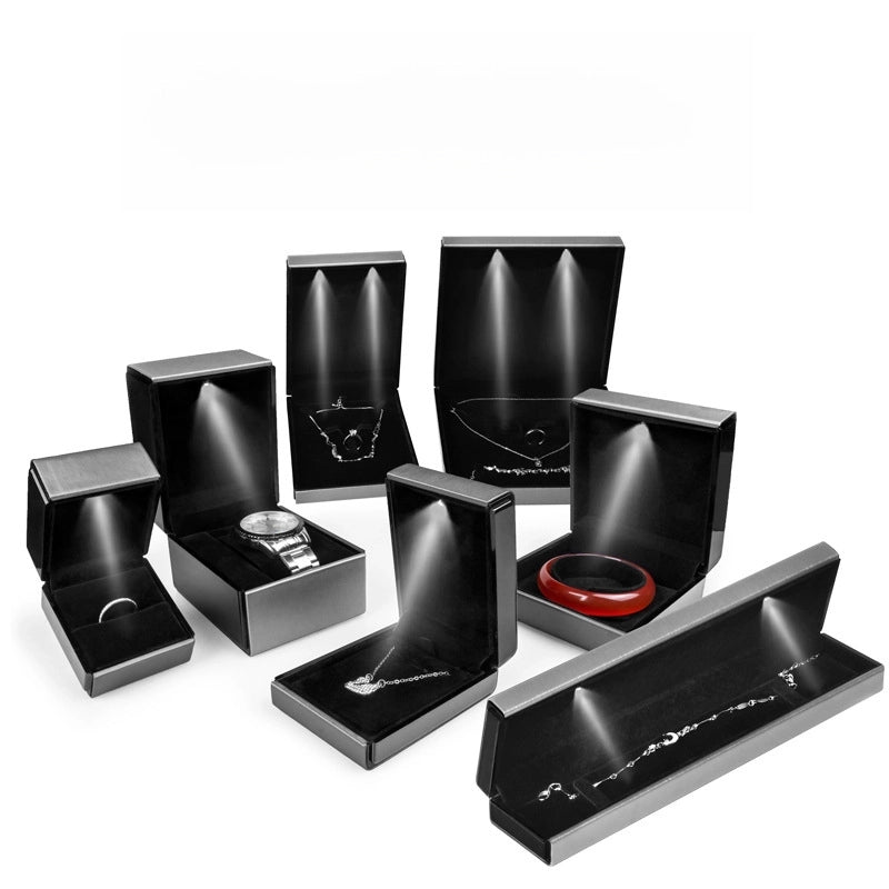 Spot High-grade Jewelry Box Net Red Ring Pendant Watch Box Luminous Led Necklace Set Jewelry Box