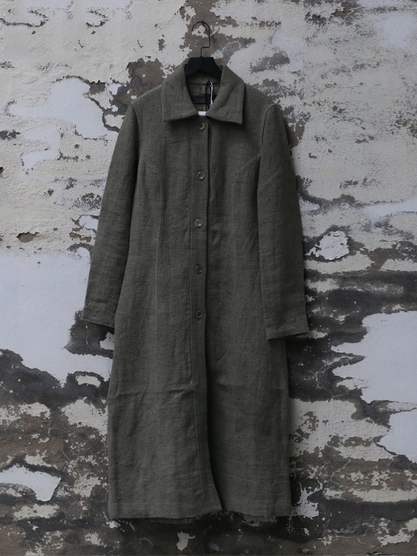 Solid Color Cotton And Linen Jacket Coat  hjn Shicloths