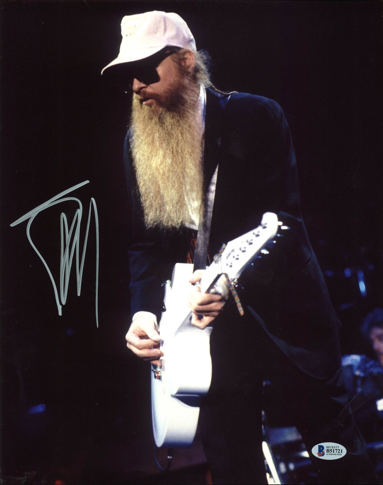 Billy Gibbons ZZ Top Authentic Signed 11X14 Photo Poster painting (Damaged) BAS #B51721