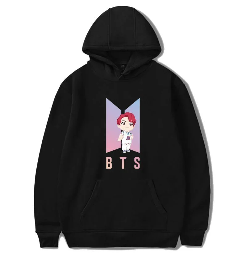 방탄소년단 Q Cartoon Print Hoodie