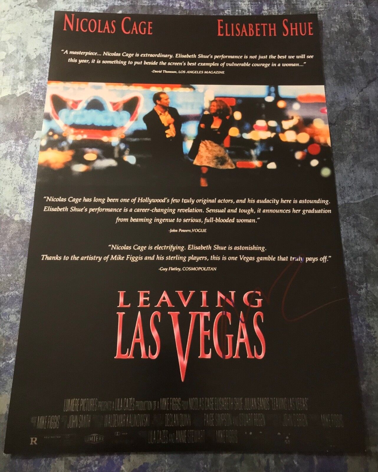 GFA Leaving Las Vegas * NICOLAS CAGE * Signed Autograph 12x18 Photo Poster painting AD4 COA