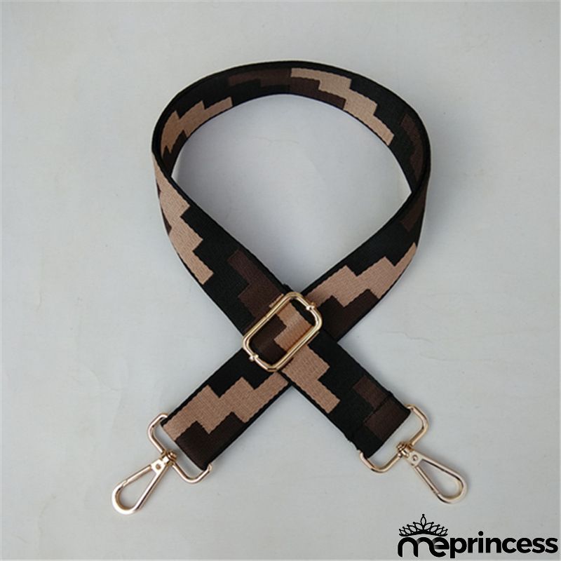 Women Fashion Color Block Adjustable Decompression Replacement Long Strap Bag Accessories