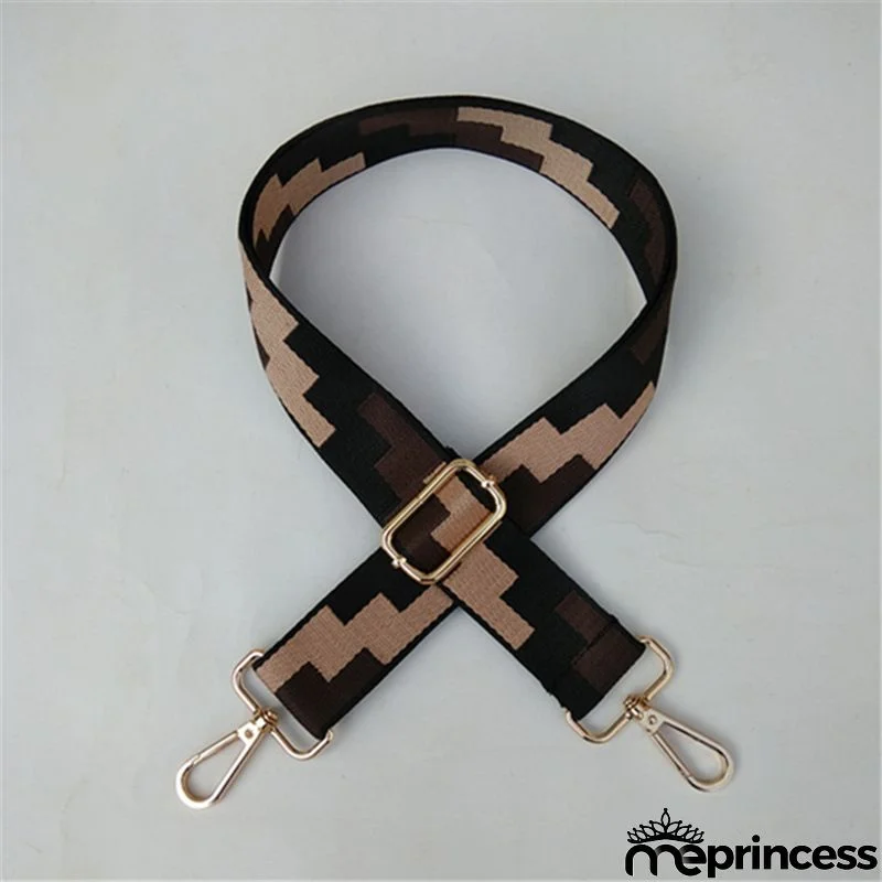 Women Fashion Color Block Adjustable Decompression Replacement Long Strap Bag Accessories