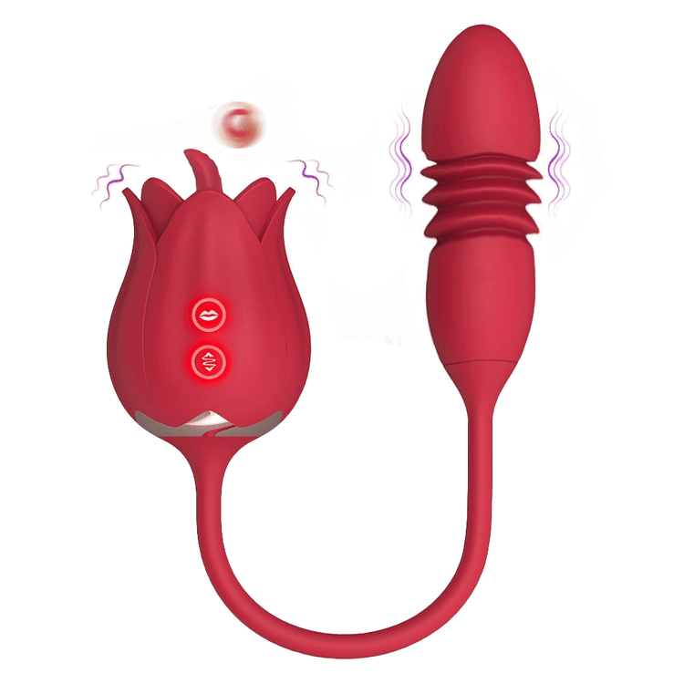 Rose Clitoris Stimulator with Tongue Licking and Thrusting