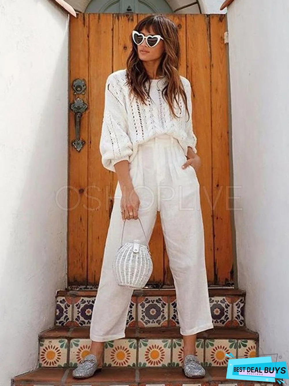 Hollow Bat Sleeve Sweater