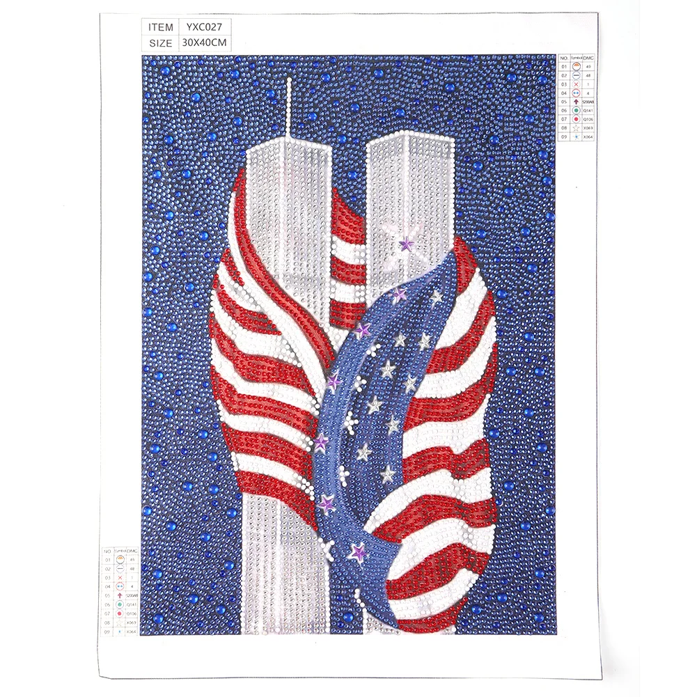 Diamond Painting - Full Crystal Rhinestone - US Flag(30*40cm)