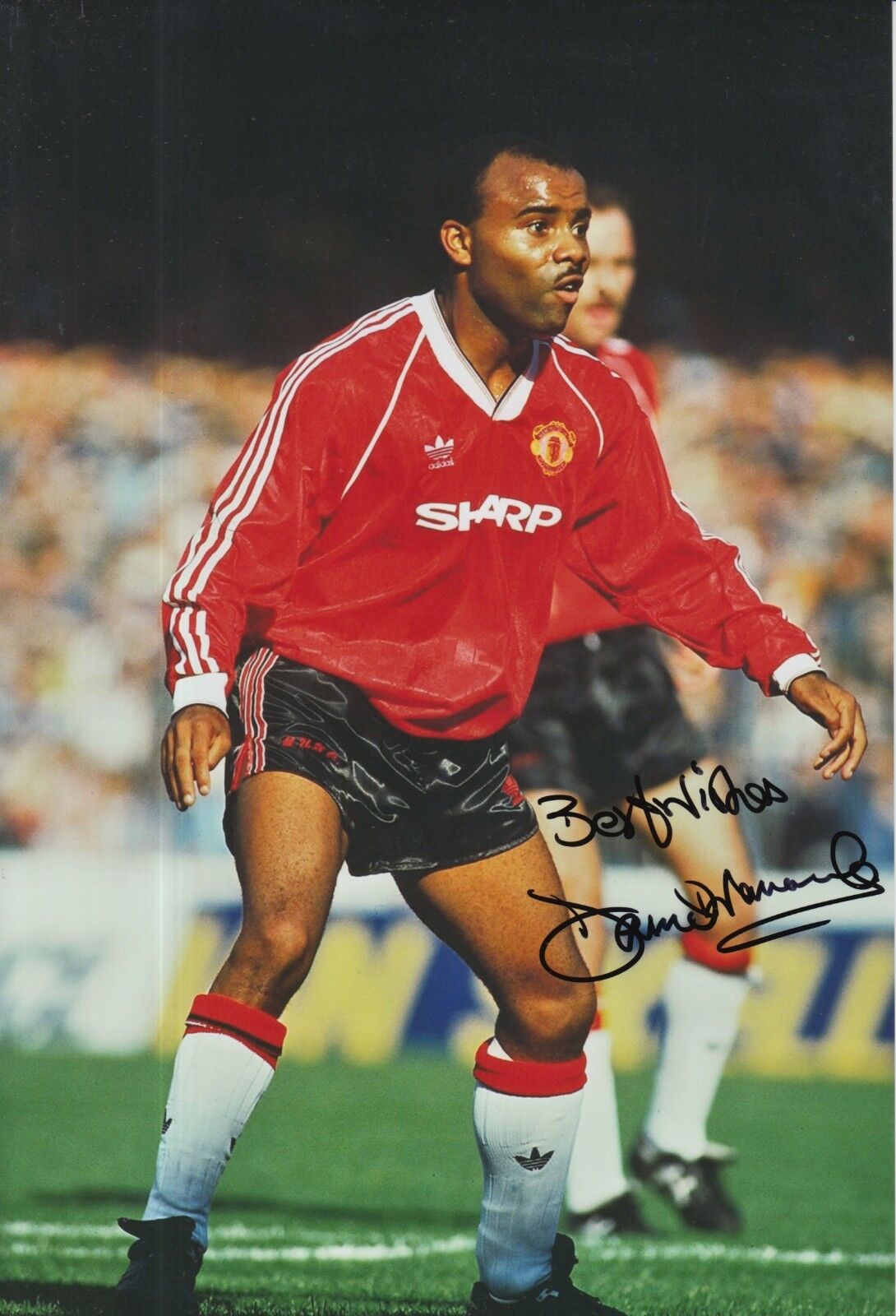 Danny Wallace Hand Signed Manchester United 12x8 Photo Poster painting 1.