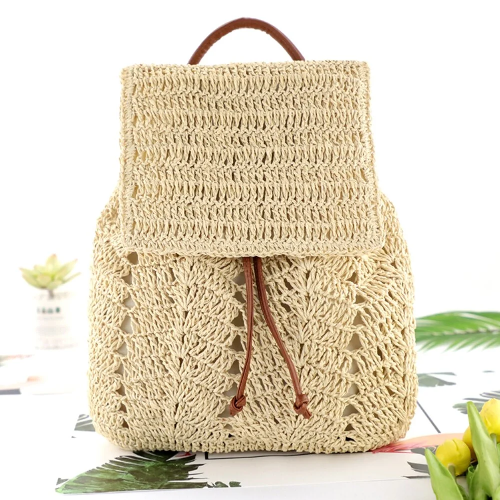 Xpoko 2023 Women Shoulders Bags Casual  m2  Handmade Woven School Bags Beach Holiday