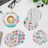 8pcs Flower DIY Diamond Painting Wooden Coasters