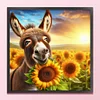 Donkey And Sunflower - 11CT Stamped Cross Stitch - 40*40cm - Animal