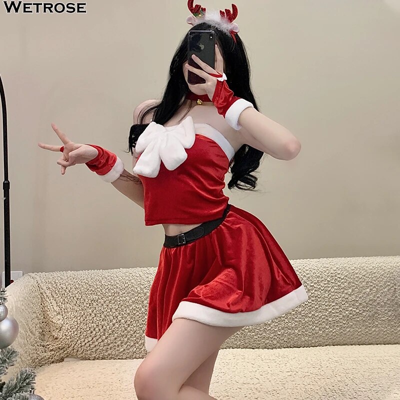 [Wetrose] In Stock 2024 Christmas Reindeer Girl Cosplay Costume Sexy Lingerie Set