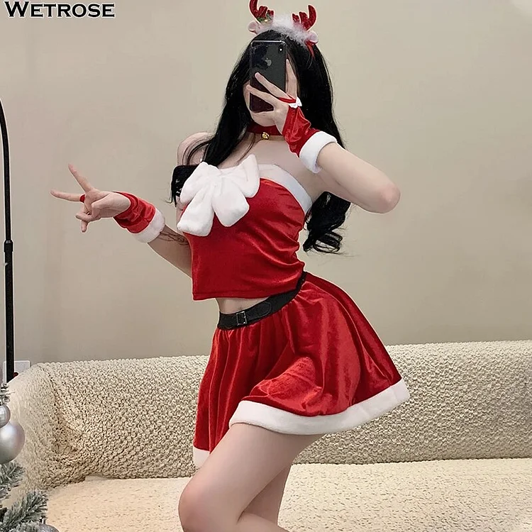 【Wetrose】In Stock 2024 Christmas Reindeer Girl Cosplay Costume Sexy Lingerie Set