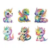 6Pcs Acrylic Dinosaur DIY Diamond Art Refrigerator Magnets Sticker for Beginners