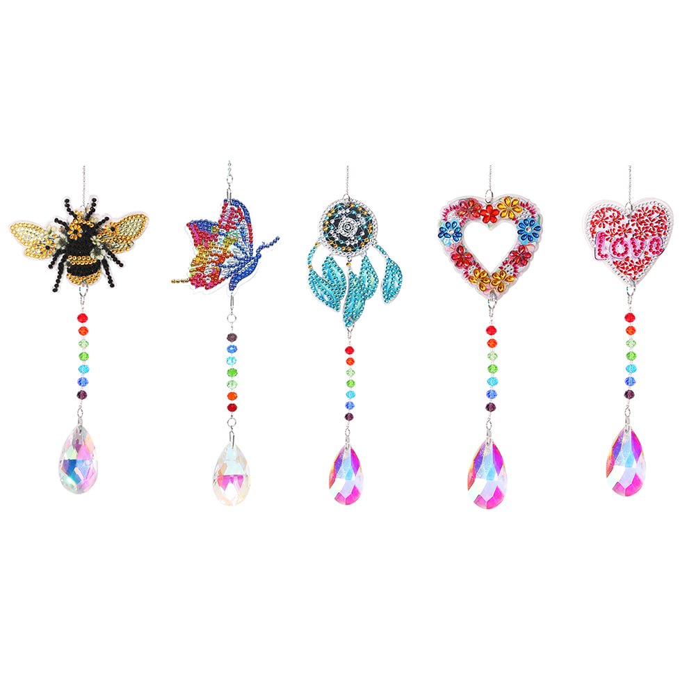 DIY 5D Mosaic Sun Catcher Jewelry Diamond Painting Window Wind Chime
