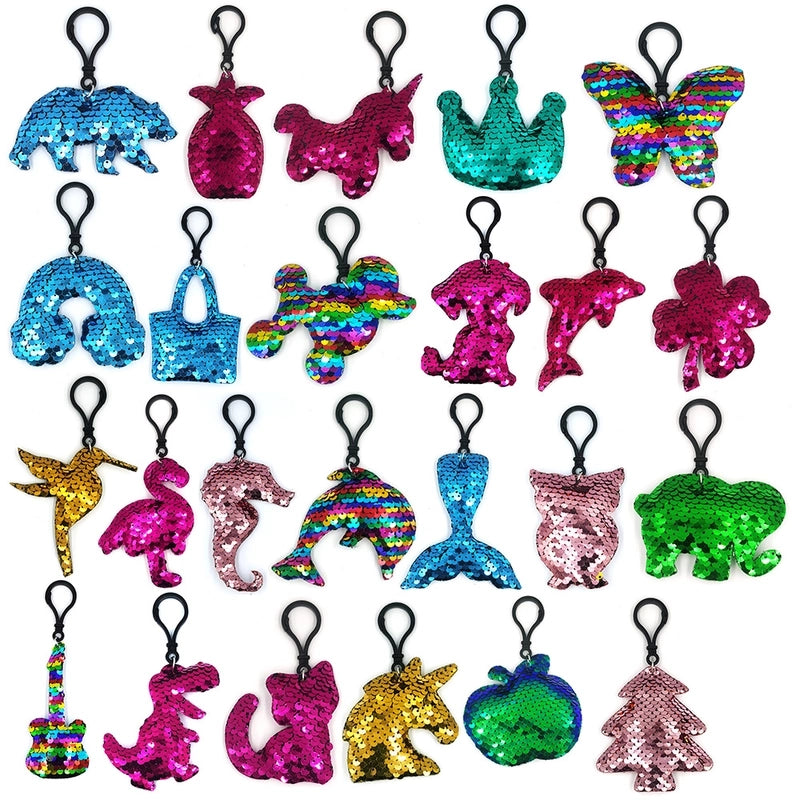 Reflective Sequin Keychain Fashion Cartoon Animal Pendant Bag Pendant
