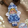Snow Maiden DIY Cross Stitch Kit 14CT Thread Art Needlework Fridge Magnet 7x11cm tapestrymarket