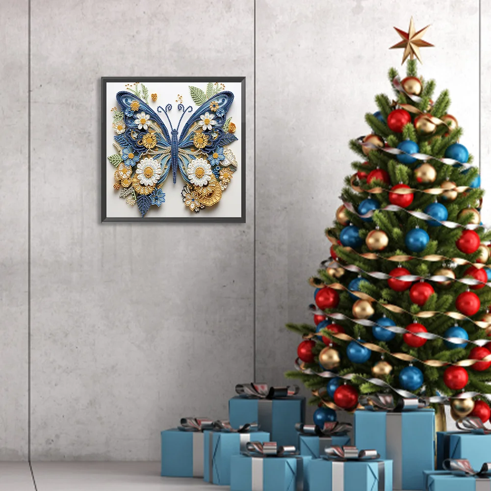 Diamond Painting - Partial Special Shaped Drill - Butterfly(Canvas|30*30cm)