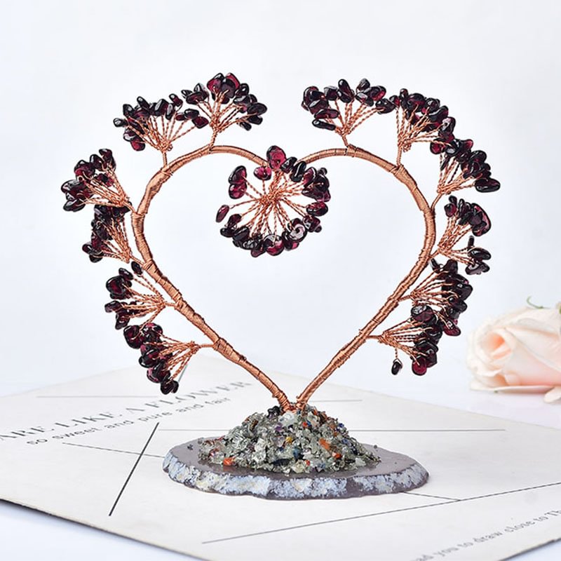 Natural Crystal Amethyst Lucky Tree Love Handmade Gemstone Decoration Agate Slices Stone Mineral Ornaments