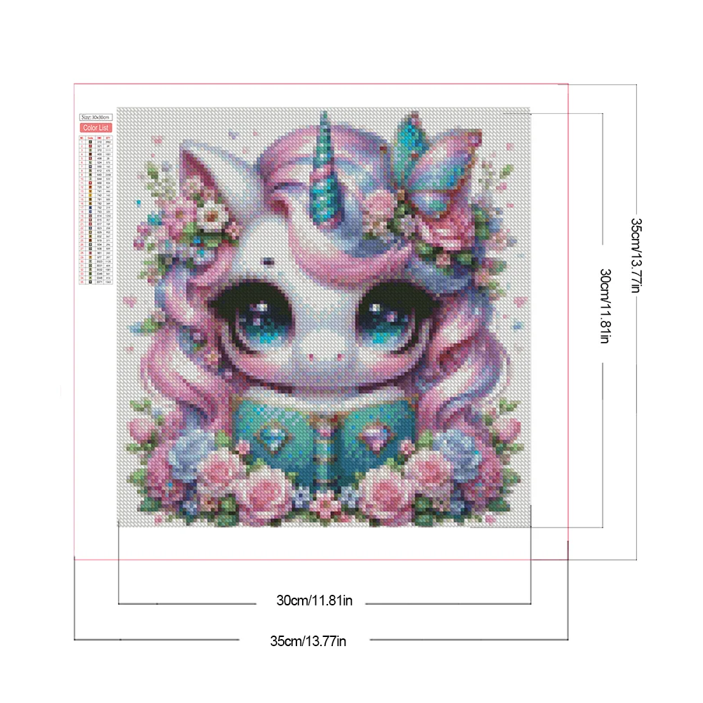 Diamond Painting - Full Square Drill - Read Unicorn(Canvas|35*35cm)