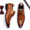 Men's Business Casual Crocodile Leather Shoes