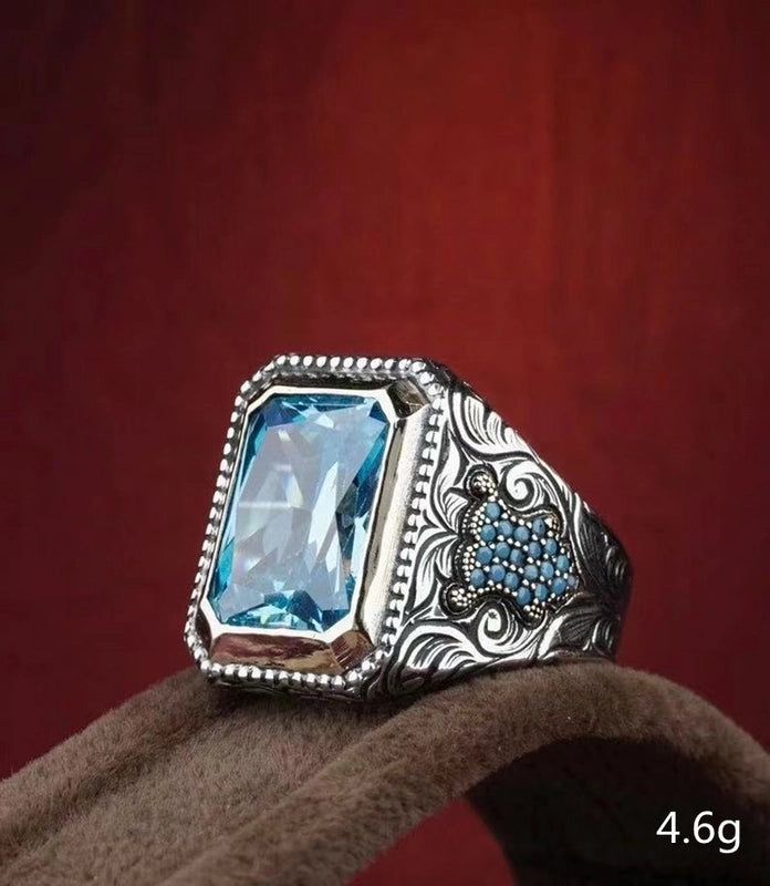 Fashion Geometric Alloy Artificial Gemstones Men’s Rings