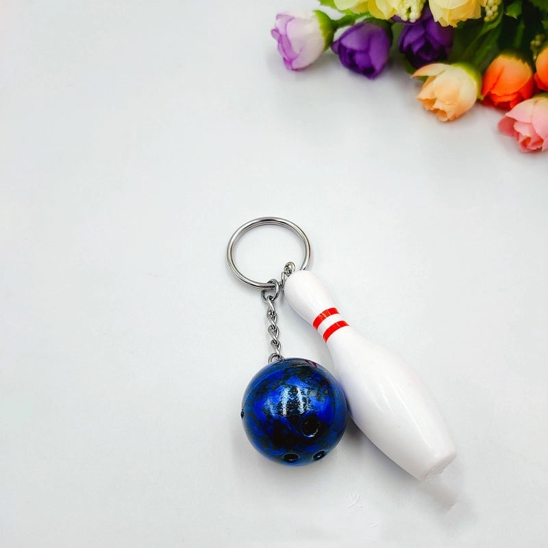 Minimalist Sports Bowling Ball Plastic Unisex Bag Pendant Keychain