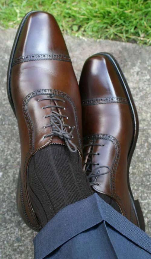 Handmade Mens brogue, lace up Dress shoes, Men brown leather office shoes