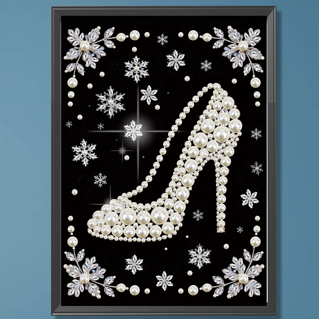 High Heels Special Shaped DIY Partial Drill Diamond Art Pearl Painting Kit for Adults Beginners Home Decor Art Craft Pearl Diamond Painting 30x40cm