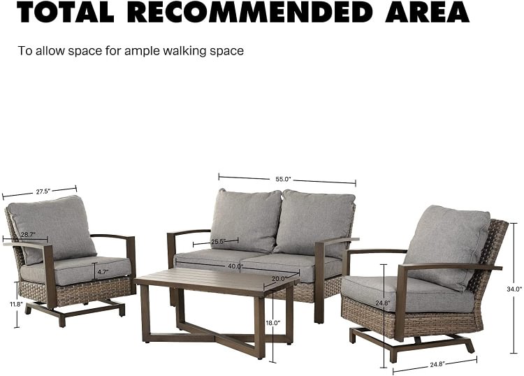 Outdoor Furniture Sets with Water Resistant Cushions